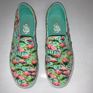 Vans flamingo size 9 women’s slip-ons